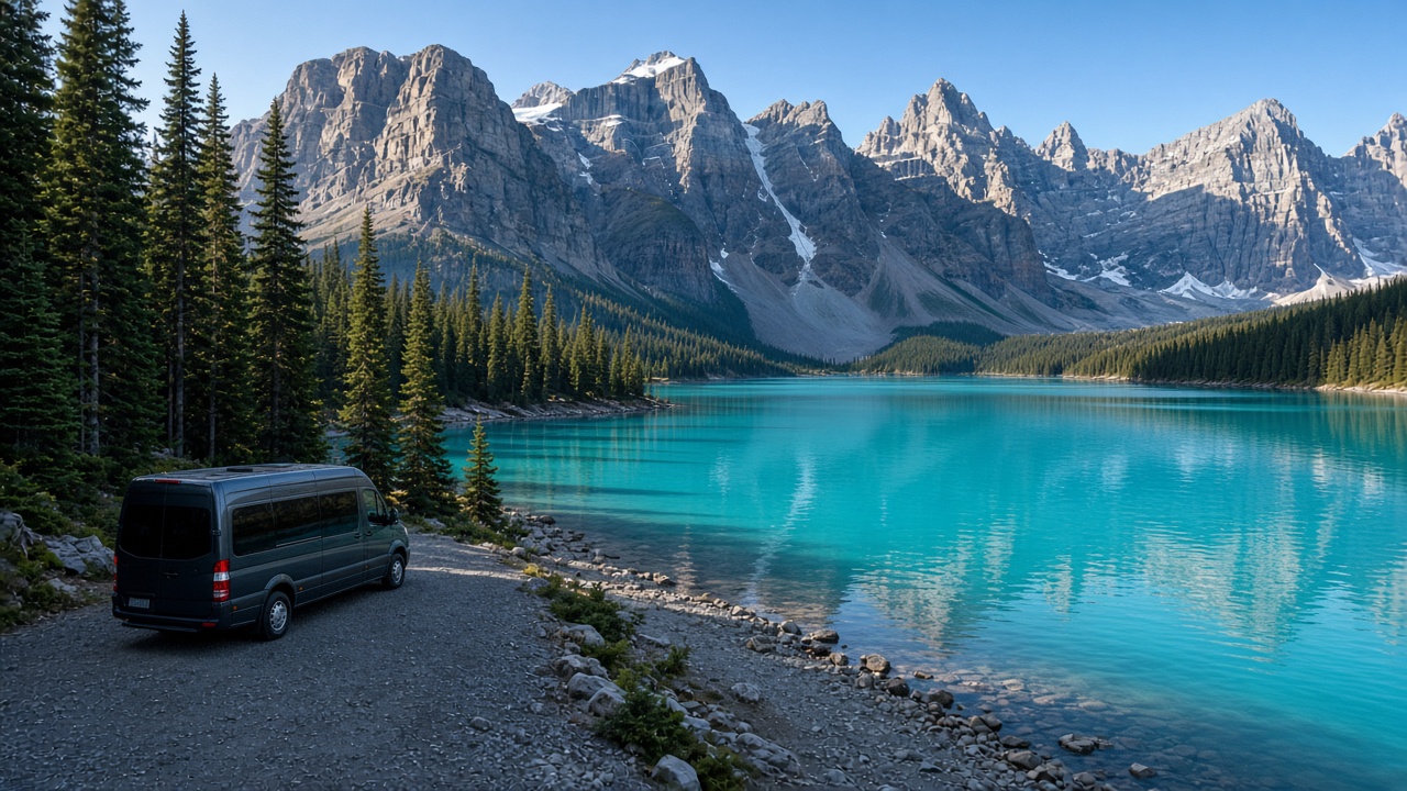 Shared shuttle to Moraine Lake